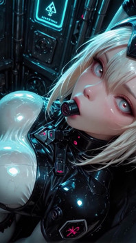 Latex Gamer Queen Virexa - Chrome POV - Ai Generated