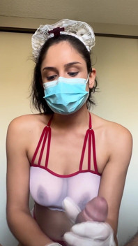 Naughty Nurse Gets Messy - Titjob, Blowjob, Cum in Mask
