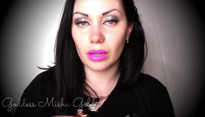Goddess Misha Goldy: Joi purple! Sembah, melancap dan memancut mani!