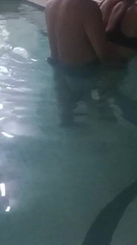 Foot Fetish My Stepmom Models Them in the Hotel Pool