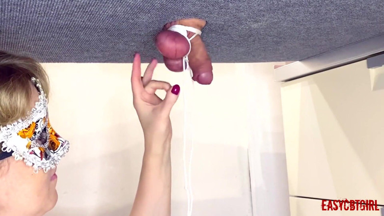 AnnyCandyPainboy: Mistress Ties Balls and Snaps Fingers Over Slave Balls Easycbtgirl