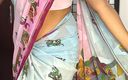 South Indian queen: Tentando sari indiano