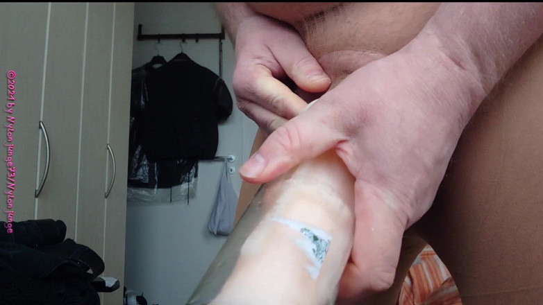 Carmen_Nylonjunge: Nylon boy fucks a glass - part 2