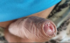 Closeup of Uncircumcised Veiny Cock Jerking off.