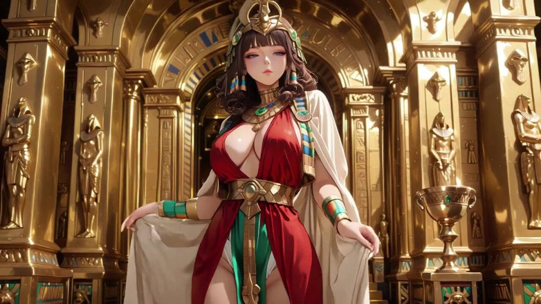 Tay Swift X: 在红色和金色的黄金宝座上懒惰，来自她高级目光的私人挑逗