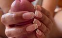 Latina malas nail house: Masturbación con la mano con divertidas uñas francesas y una...