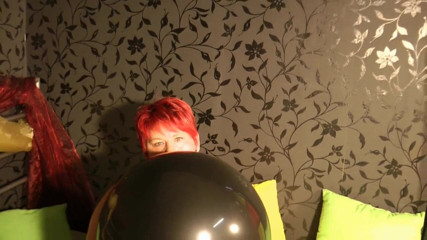 Anna Devot: Annadevot - Black balloon, golden heels, red fingernails