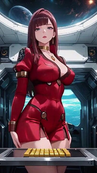 Red-haired Commander! Private Moments in the Sci-fi Ship Cockpit