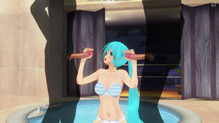 H3DC: 3D HENTAI. Miku double blowjob