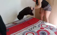 My Stepsister's Horny Is Doing Cleaning in Her Room Alone and I Take the Opportunity to Fuck Her Until I Reach Orgasm