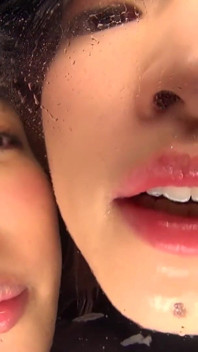 Trio doorweekte tongkus pov - Yua Nanami & Ameri Hoshi, nat likken, natte monden. en Jij