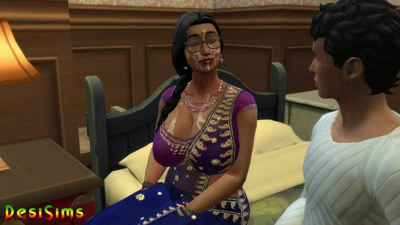 Desi Sims: เวอร์ชั่นอังกฤษ - ป้าเลี้ยงเดสีมัลลูใส่ส่าหรี นอกใจกับเด็กหนุ่ม - WickedWhims