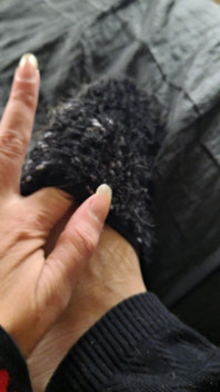 Fuzzy Sock Foot Peek-a-boo