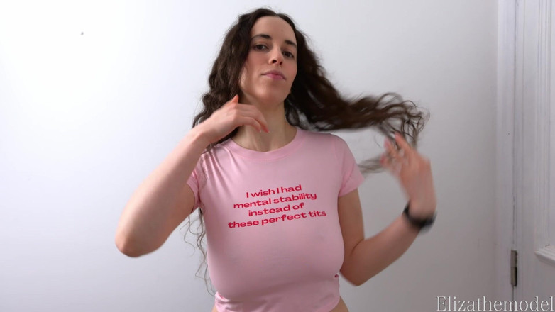 ElizaTheModel: T-shirt an Edging-herausforderung versuchen