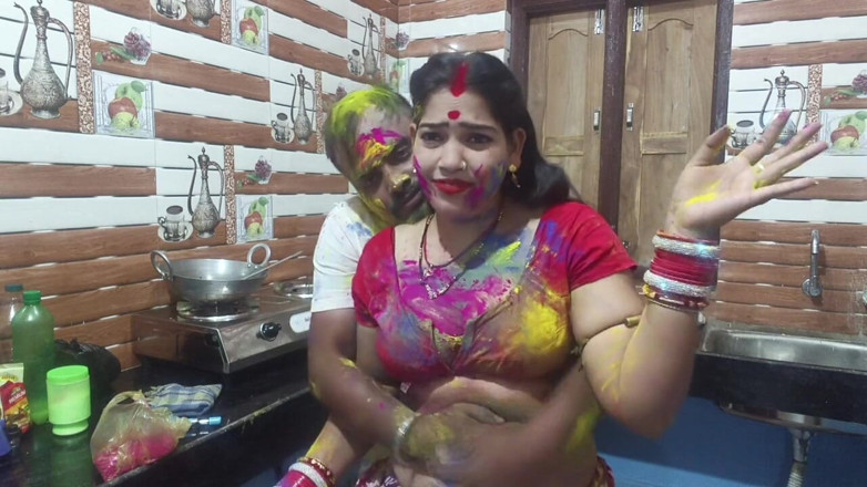 Sona bhabhi: Piękny Bengalski Bhabhi Enjoy Holi Special z jej sąsiadów Zastosowano...