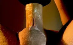 Rubber Sleeve Masturbator, Made the Dick Squirt Thick Cum!
