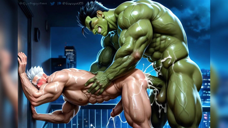 AI gay porn: Hunk Threesome Fuck Ass