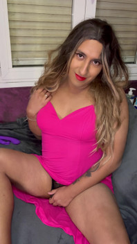 Natalia in a Cute Pink Dress