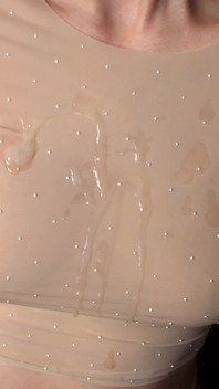 Romantic Handjob with Cumshot on My See-through Shirt!