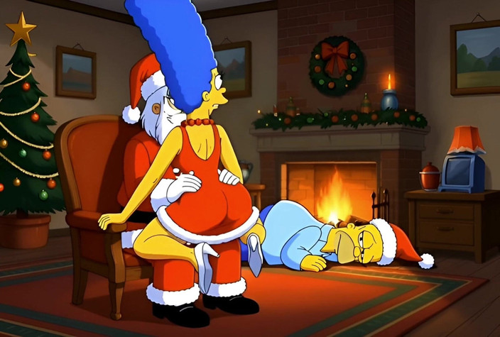 Octopussy Lovers Club: Le père Noël baise Marge Simpson, femme au foyer mariée,...