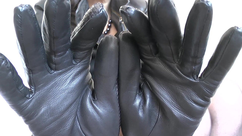 Lady Victoria Valente: Squeaky Black Leather Gloves on! Sniff Them and JOI - Lady...