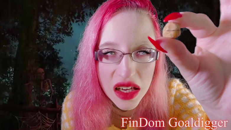 FinDom Goaldigger: Halloweenowa transformacja penisa orzechów