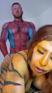 Tigra Takes Spider-mans Big Hard Throbbing Cock