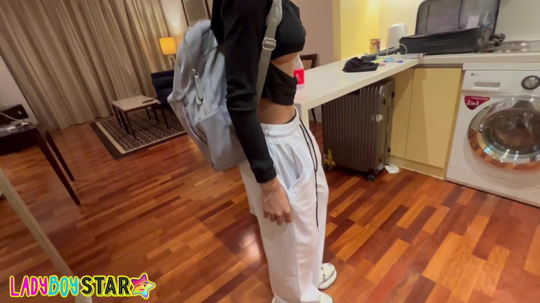 Ladyboy Star: Ladyboystar - Bear - Super Skinny Feminine Trans Girl Cums in My...