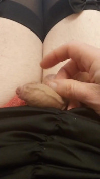 Sissy Cumshot in Skirt & Lingerie
