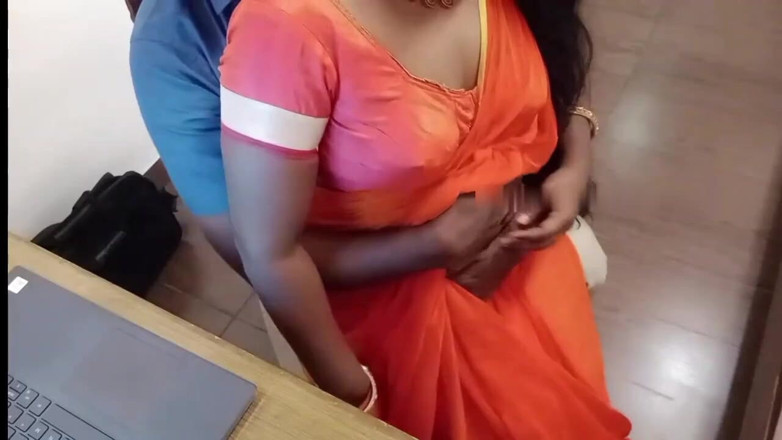 Luxmi Wife: Wife Fucks Manager in Office Transparent Saree