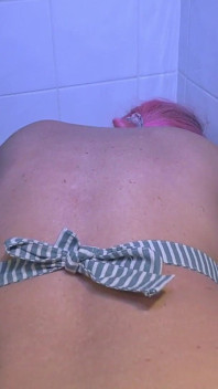 POV Stepmom Cleaning in Apron and Rubber Gloves