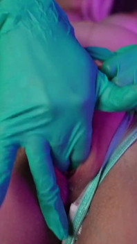 Pregnant Nurse! Latex Gloves and Hot Orgasm