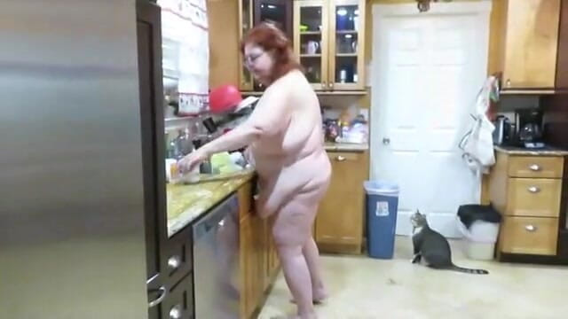 BBW nurse Vicki adventures with friends: Requested video Big fat Stepmom milf cleans kitchen with her...