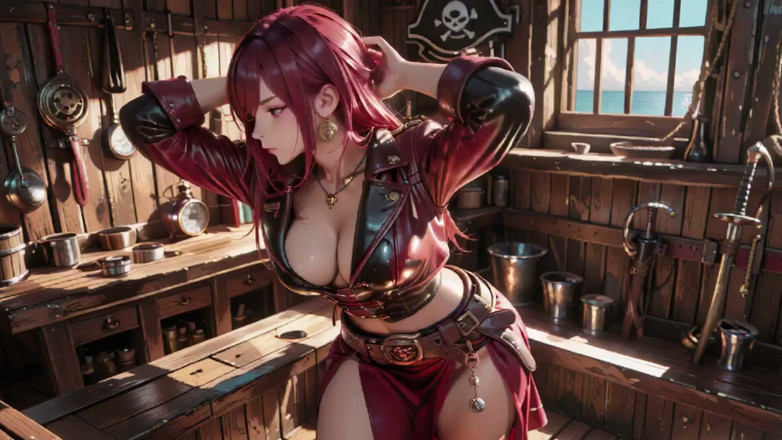 Seraphina Vale: La reine des pirates rousse ! Déesse paresseuse dans la prise...