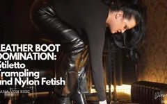 Dominasi leather boot: aksi nakal cewek pecandu stiletto dan fetish stoking nilon