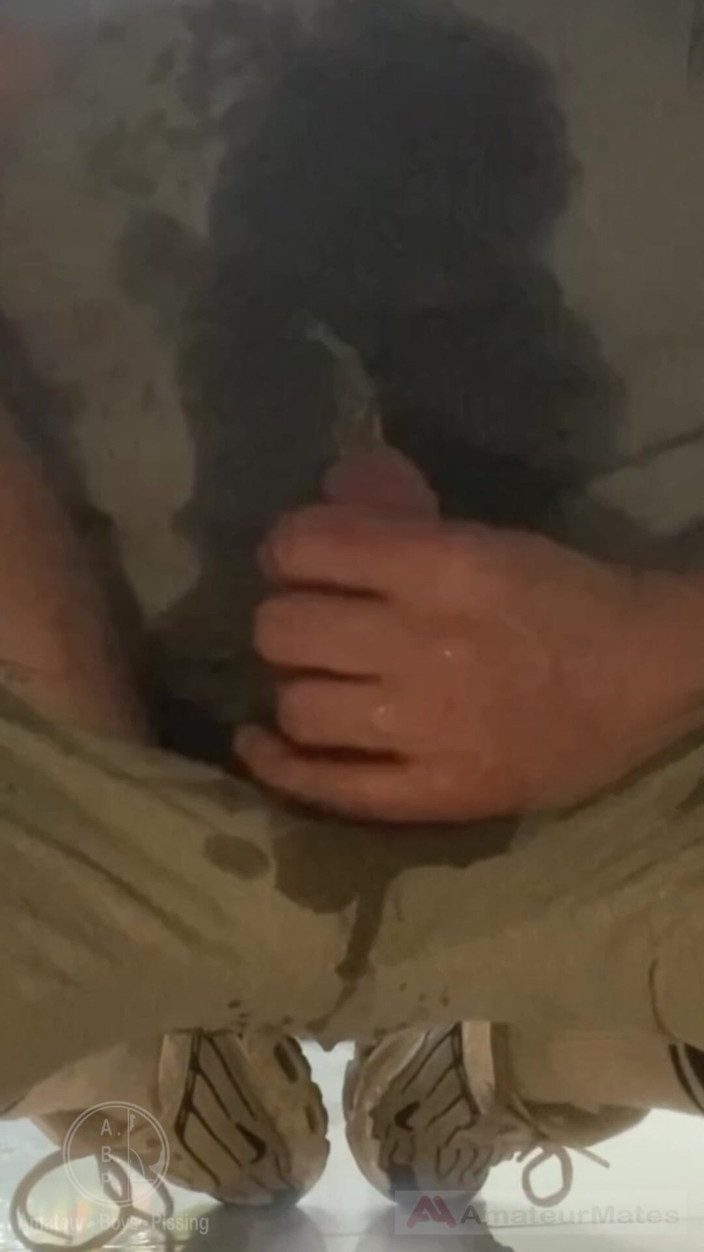 AmateurBoysPissing: Amateur Boy in Sneakers Wets Himself on the Kitchen Floor