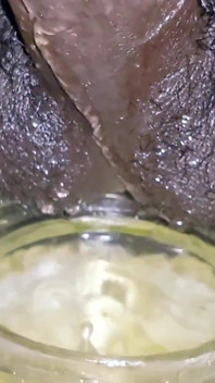 Micro Penis Pissing in Bottle Again and Again Until It Full Later to Use as Cold Drink