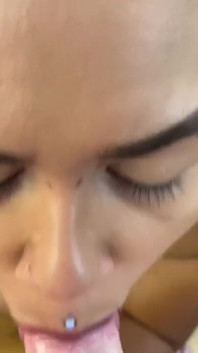 Mixed Girl Pussy Eats My Cum POV Creampie