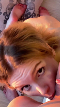 Real Home Video POV - Skinny Teen and Her Tasty Blowjob