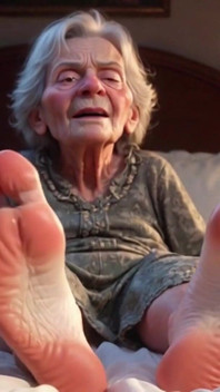 Submissive Mans Serving Old Granny's Ugly Feet - Humiliation