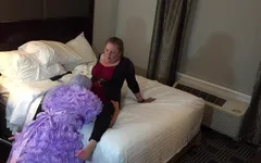 Sexy Sissy in Chastity Strapon Fucked by Dominatrix