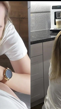 Kaffe med tjur sperma för min cuckold make dubbla kamera