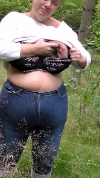 Jen Is Flashing Her Boobs in the Woods