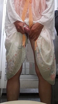 Crossdresser Cum Wearing Cute Chinese Hanfu Dress