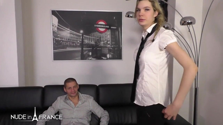 Nude in France: Pretty Young 18yo College Teen Girl Gets Hard Sodomized and Facialized...