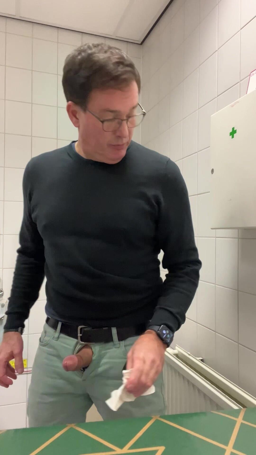 Jerking off Standing up in the Restroom