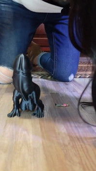 Stampfen auf Tiny's mit Dino schwanz