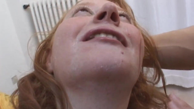 Real Home Made: Chunky redhead woman banged in a hot gangbang