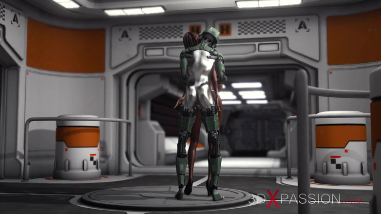 3dxpassion: Sex na exoplanetě! Sci-fi android tvrdě šuká sexy černou dívku v základním...
