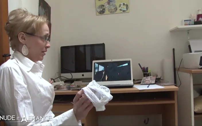 Nude in France: First day at work our new secretary gets analized by...